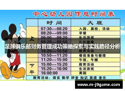足球俱乐部财务管理成功策略探索与实践路径分析
